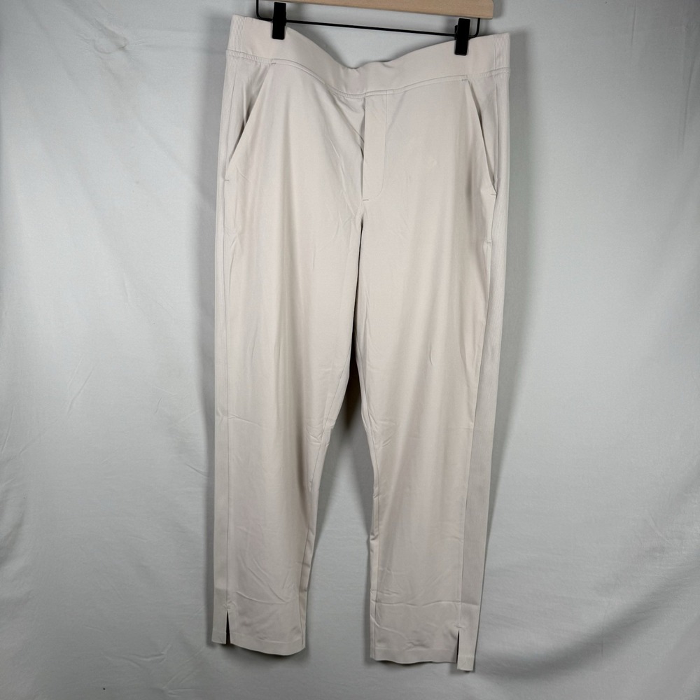 Athleta Brooklyn Ankle Pant Size 12 Light Beige Travel Commute Casual 198671-18 - Picture 1 of 5